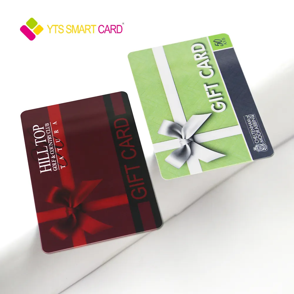 YTS logo personnalisé meilleur nouveau plastique premium personnalisé imprimé pvc cartes-cadeaux d'affaires cartes-cadeaux