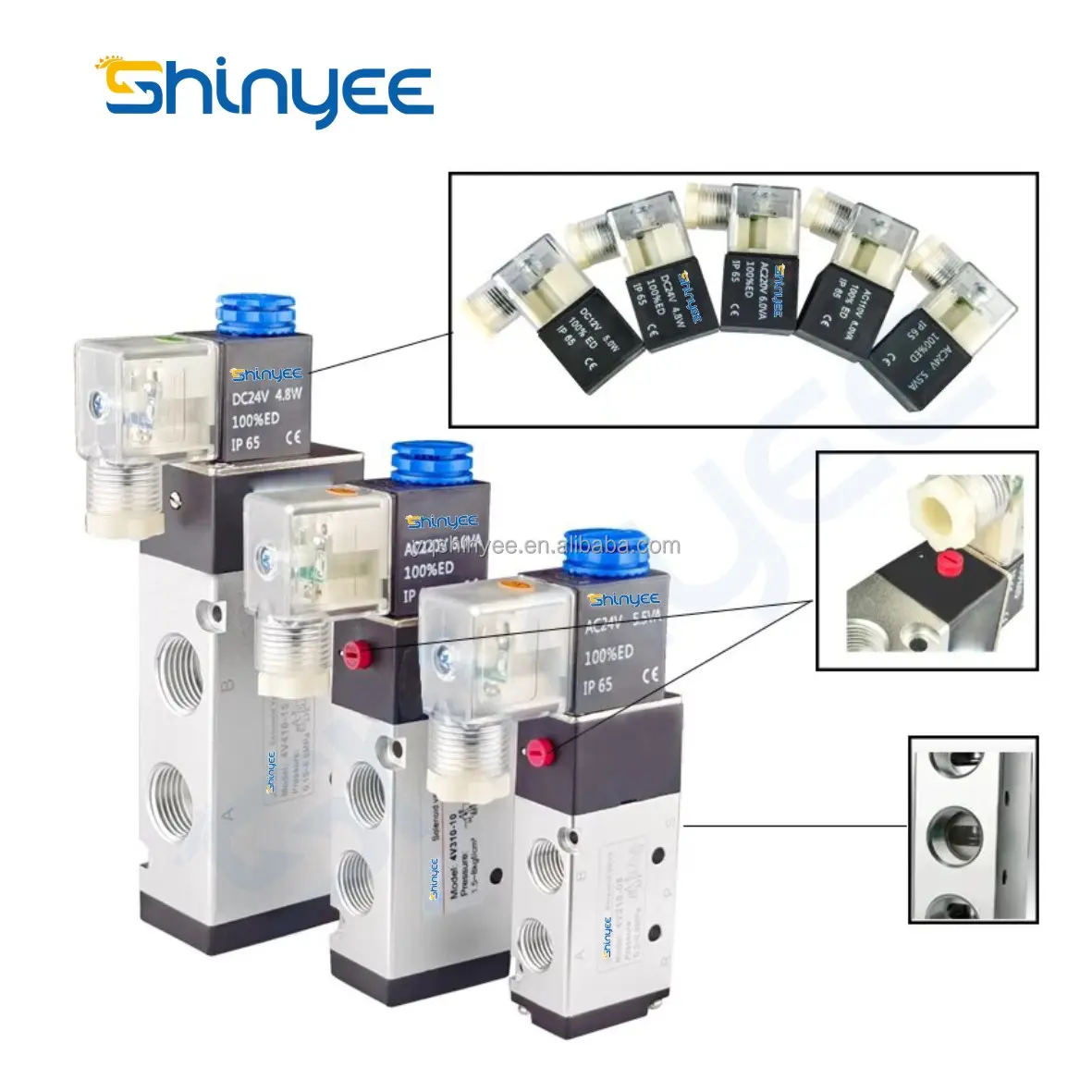 SHINYEE pneumatique 12v dc électrovanne prix 4v série 4v21008 électrovanne bobine 24v pneumatique airtac type vanne produit