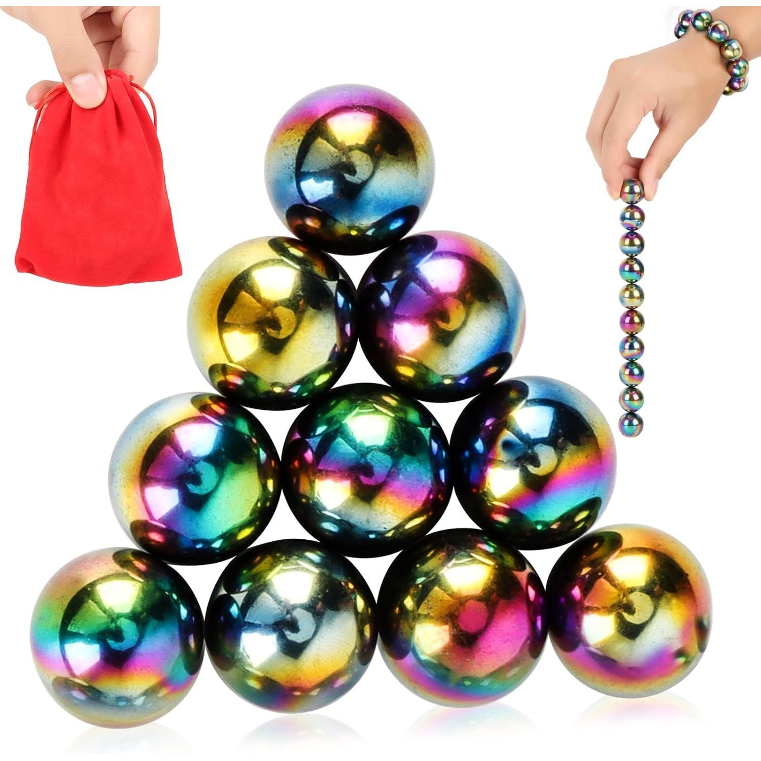 10pcs Rainbow Round Stone Color