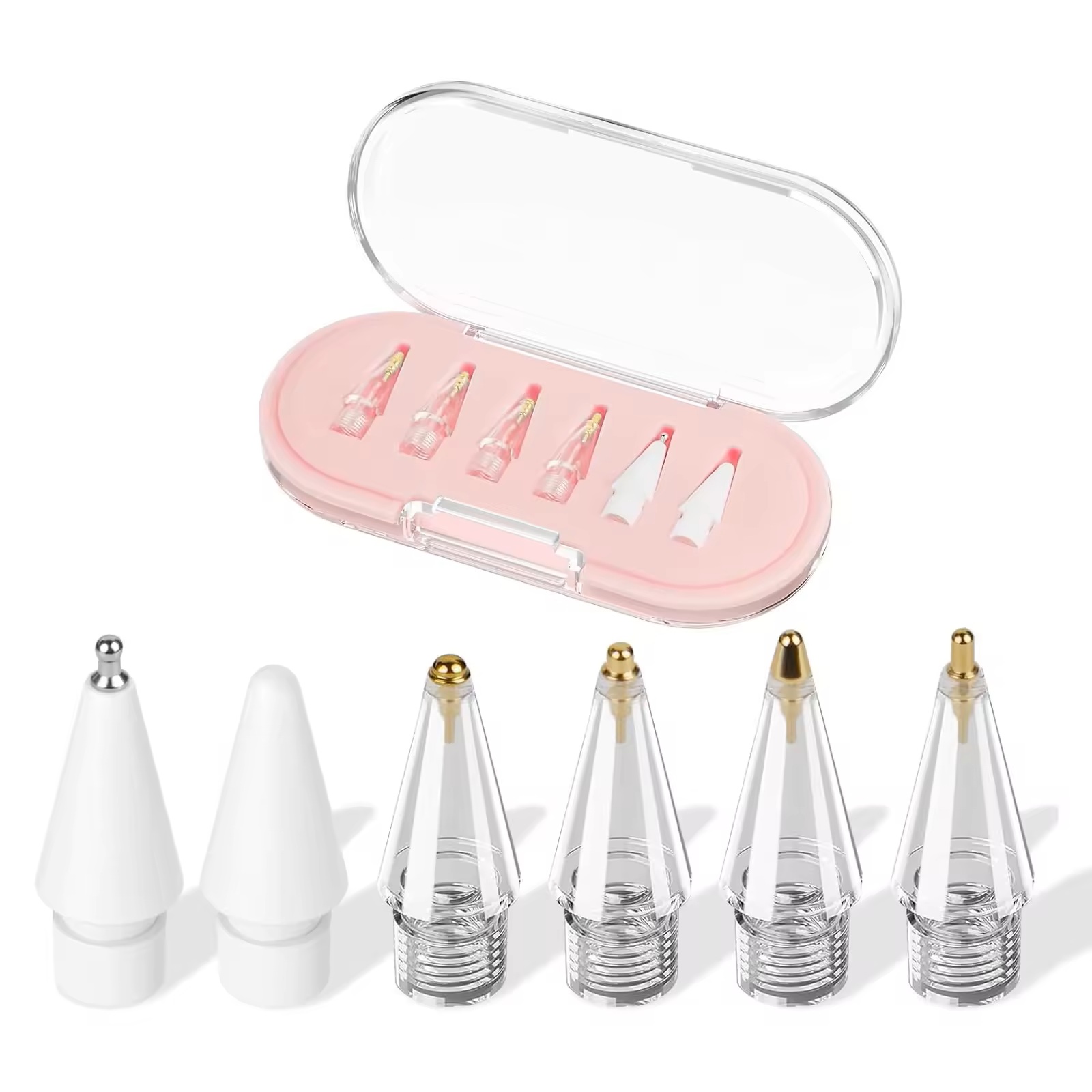Pack of 6 Pink (4 gold 1silver 1 white nibs)