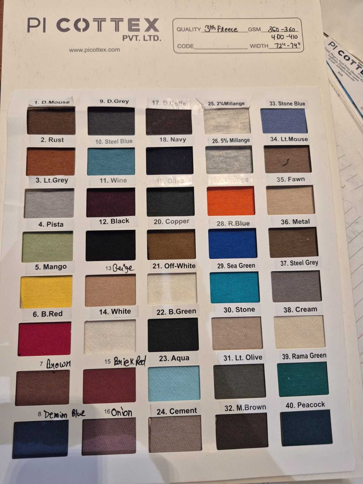 Available 40 shades