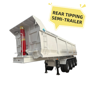 路艺自卸车翻斗卡车拖车4轴端自卸车半卡车拖车60吨<span class=keywords><strong>U</strong></span>拖拉后翻斗拖车