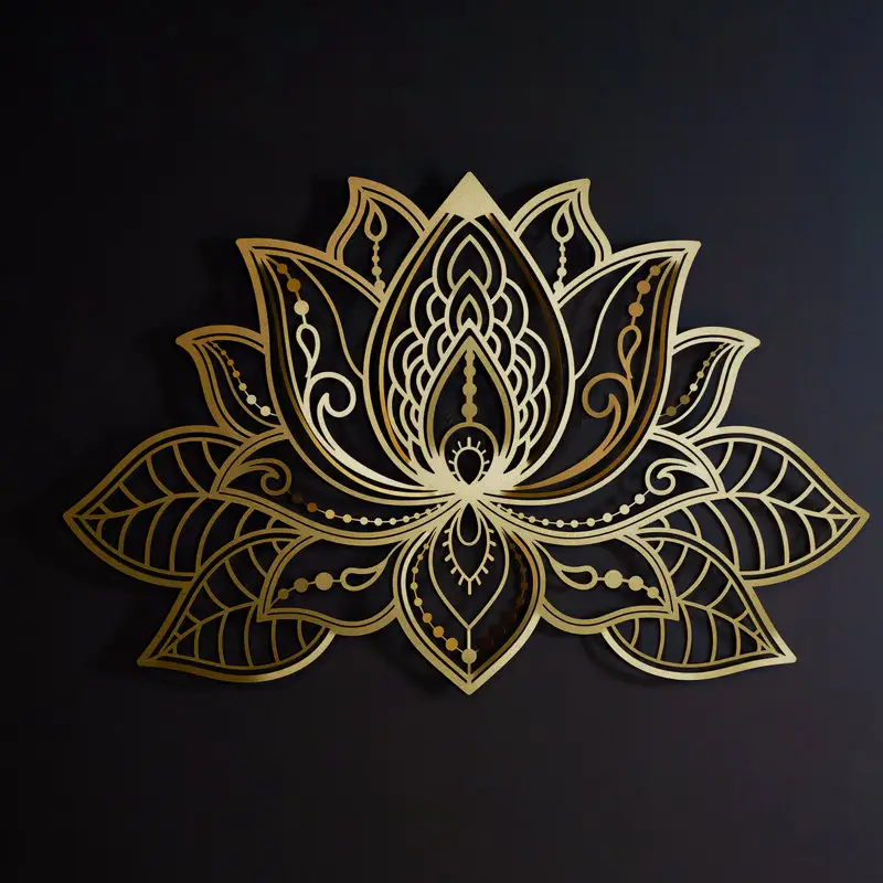 Seni Dinding Lotus Logam Terlaris untuk Dekorasi Dinding Kamar Tidur dan Ruang Tamu Rumah dengan Harga Grosir dari India