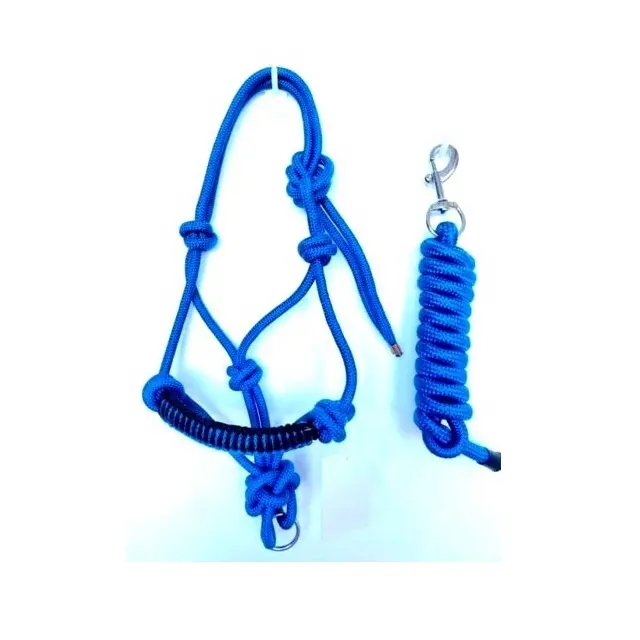 Высококачественный ганиновый синий и черный цвет с дизайнерской плетеной веревкой, синяя лямка через шею и комплект свинцовых лямок на шее.
