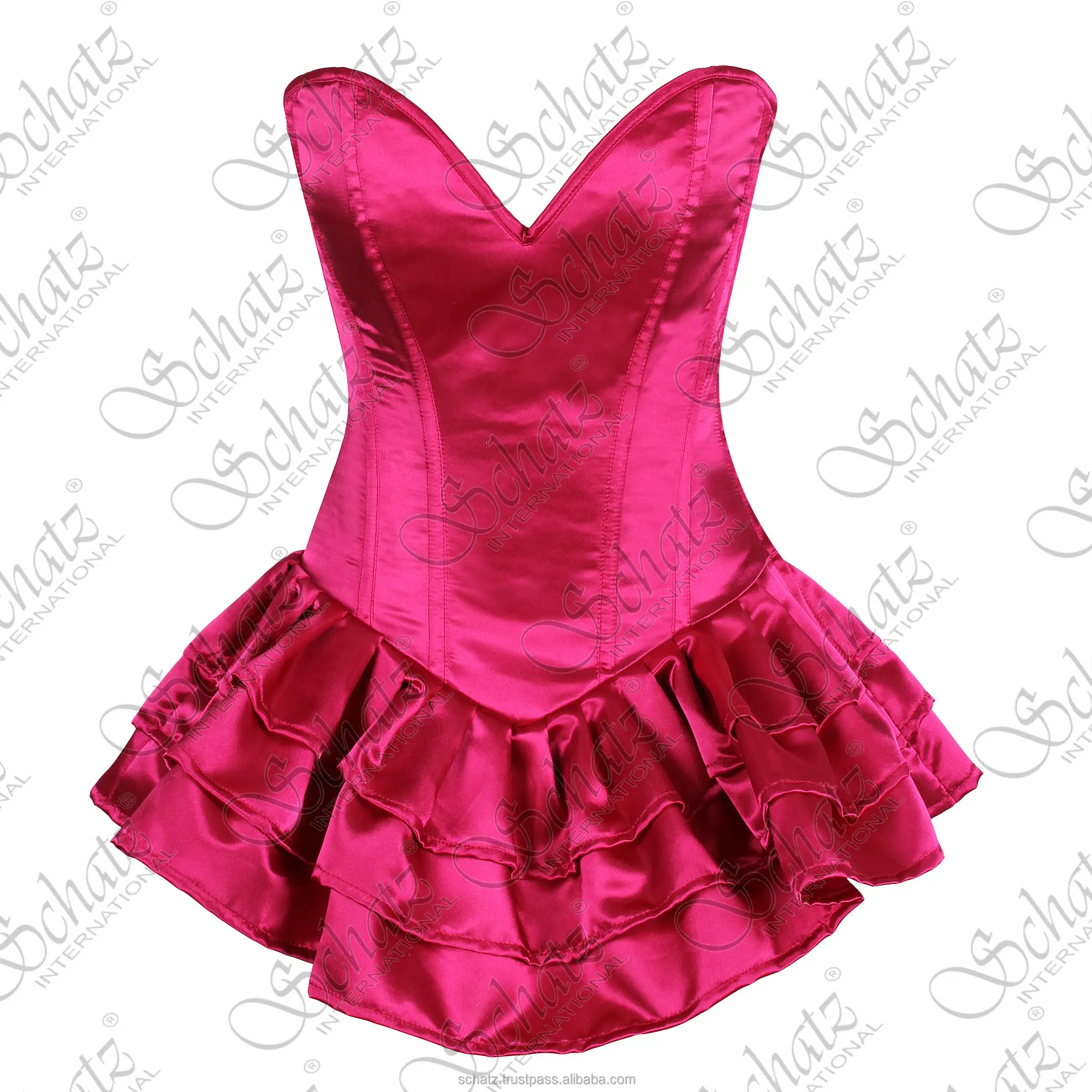 Nouveau design vendeurs de corset en satin robe corset pour bébé poupée surbuste désossé en acier de qualité supérieure meilleure vente robe corset en satin rouge