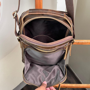 Clássico Casual Full Grain Couro Único Ombro Crossbody Bag Real Couro Negócios Juventude Vertical Homens Ombro Messenger Bags