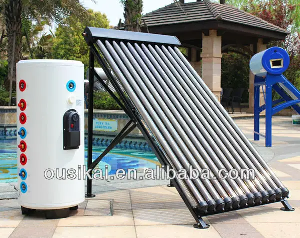 20 tubos Split presurizado portátil tubo de calor calentador de agua solar 200 litros techo