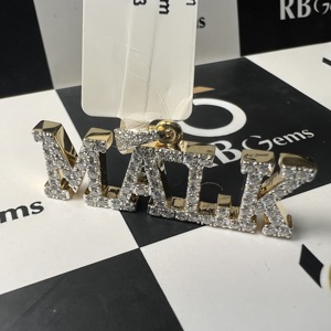 CVD HPHT Lab Grown Erstellt Silber Diamant MALK Name Anhänger 14 Karat Gold Hip Hop <span class=keywords><strong>Custom</strong></span> ized VVS Moissan ite Anhänger für Herren