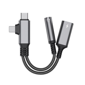 适用于Android Type-c Apple l至3.5毫米音频适配器电缆的二合一耳机适配器 - Product Image 2
