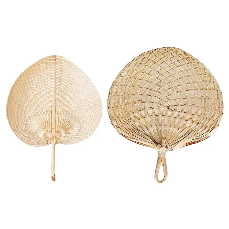 Abanico de mano plegable de bambú personalizado para invitados, recuerdos de boda, de seda, hoja de palma, COLOR NATURAL, vietnamita