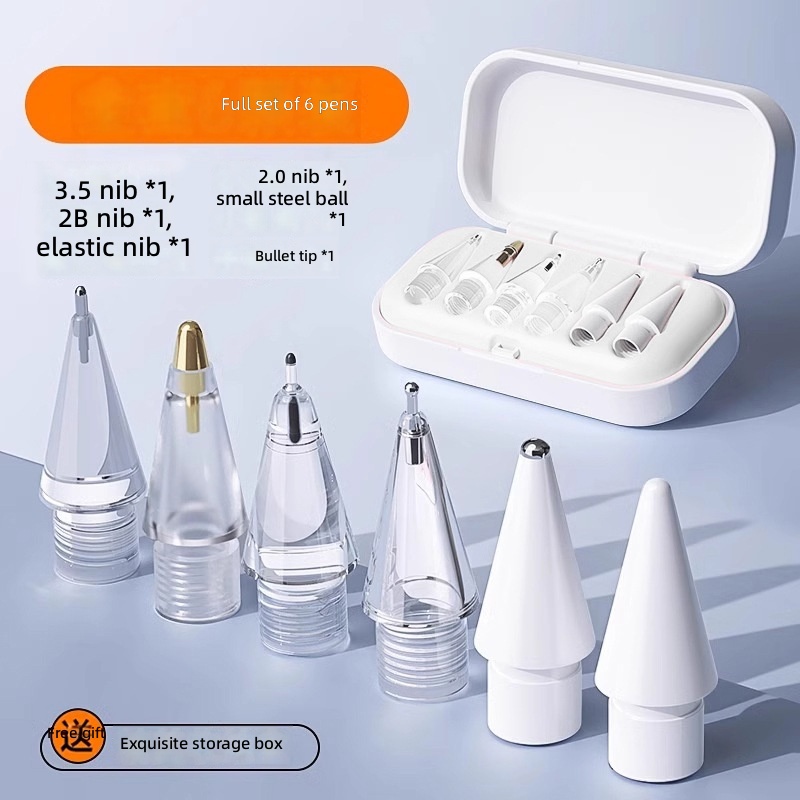 Lot de 6 Blanc (3 argent, 1 or, 1 transparent, 1 pointe blanche)