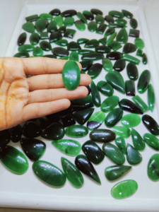 Lab Green Jade <strong>Rounds</strong> Calibrated Cabochons 15 MM Loose Gemstone Cabochon for Jewelry Making (All Sizes Available). - Product Image 3