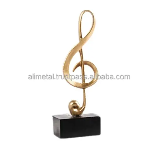 Nota musical de metal healifty, estatueta de nota musical estátua de escultura para escritório, escultura de mesa, decoração de casa