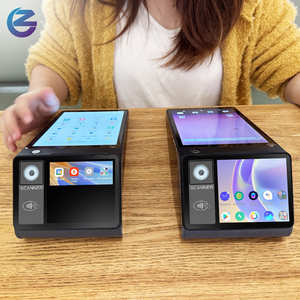 Máquina POS inteligente de doble pantalla Z108 con impresora de recibos integrada diseñada para cadenas de café de restaurantes y programas de lealtad