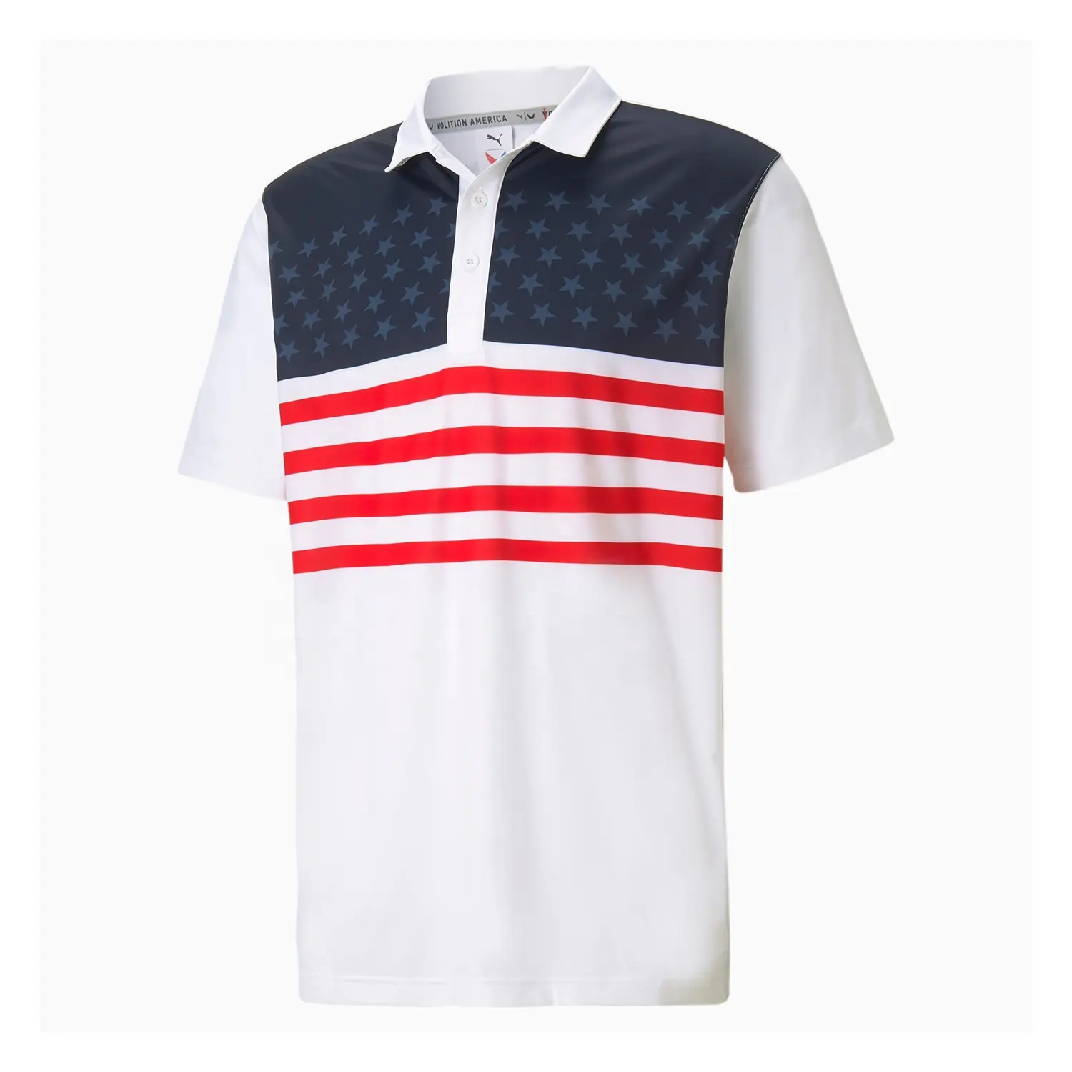 Schnellt rocknende Baumwolle Atmungsaktive Golf hemden Herren Flagge Gedruckte Stilvolle Polo Golf T-Shirts