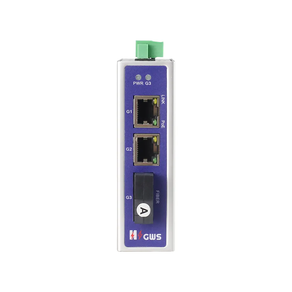 GWS-IPS3032PF Mạng Công Nghiệp chuyển đổi Din-Rail 3 Port Gigabit PoE chuyển đổi với 1 sợi quang cổng