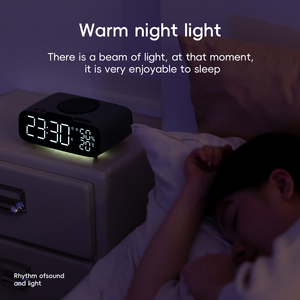 Fast Wireless Charger Station RGB LED Digital Clock Speaker Temperature Display Lamp <strong>Control</strong> Alarm Clock-for Parties <strong>Computer</strong> - Product Image 6