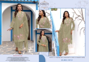 优雅的重刺绣乔其纱顶部刺绣生丝底部Shalwar Kameez 4色Dupatta成人印度婚纱