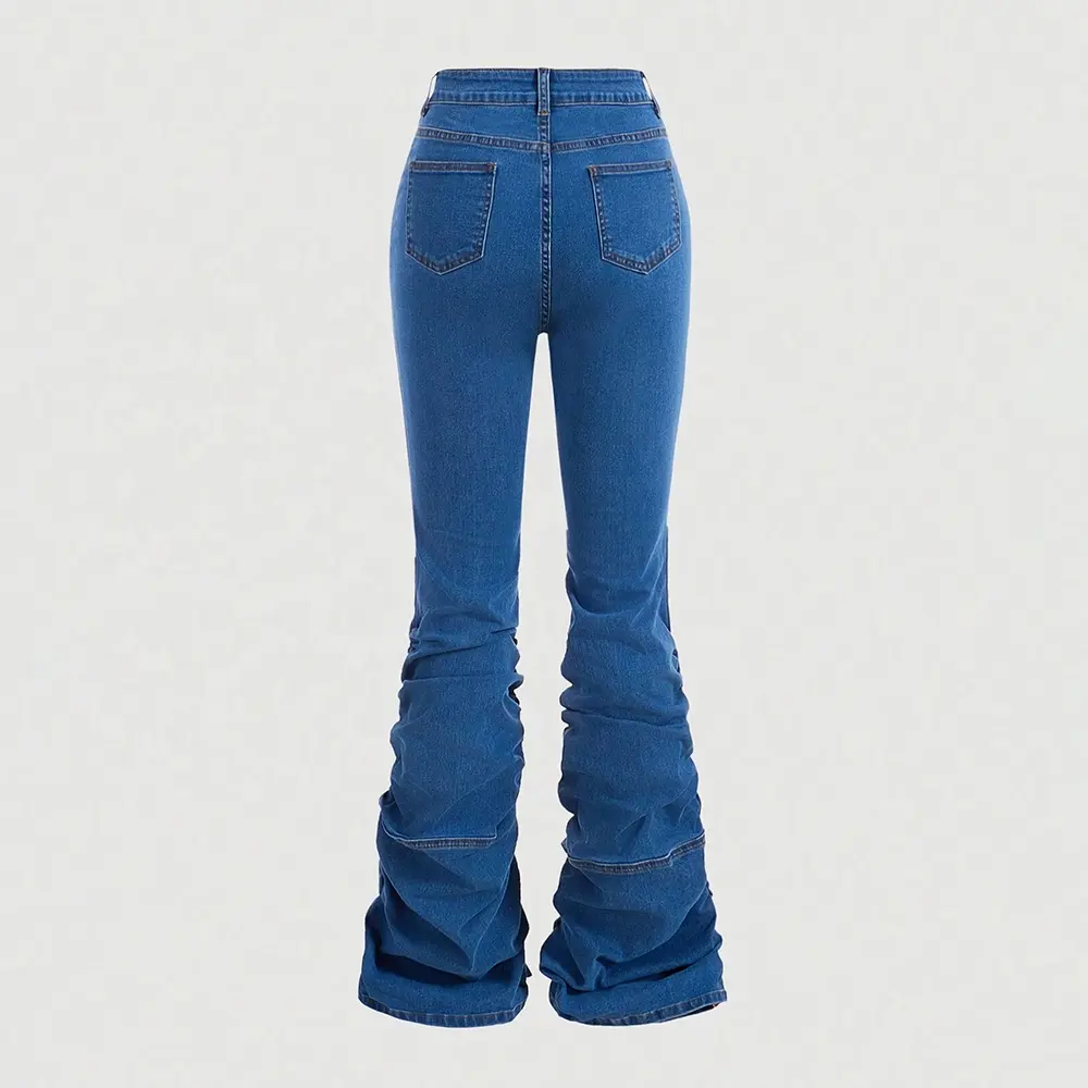 Wj447 phụ nữ bùng jeans skinny bùng jeans phụ nữ xếp li jeans