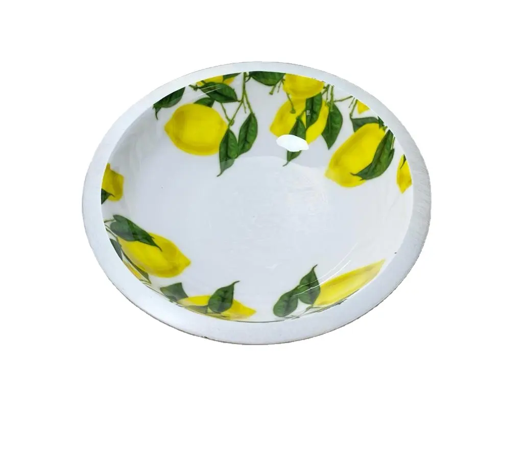 Ciotola e Server decorativi eleganti della frutta dell'insalata del progettista di forma rotonda di legno di ceramica classica di buona qualità