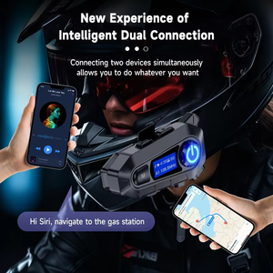 Auriculares de intercomunicación Bluetooth para motocicleta con tecnología avanzada de reducción de ruido para una comunicación clara y experiencia de conducción - Product Image 2