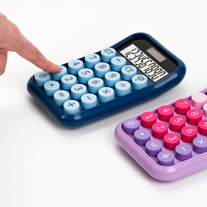 Mechanical Circular <strong>Computer</strong> Button Color Desktop Dual Power Supply 10 Digit Digital Electronic Calculator Office Supplies