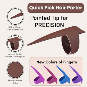 Premium kalite saç ekleme aracı örgü yardım parmak ayrılık aracı kıllar ayrılık örgü Curling Styling yuvarlak İpucu - Product Image 6