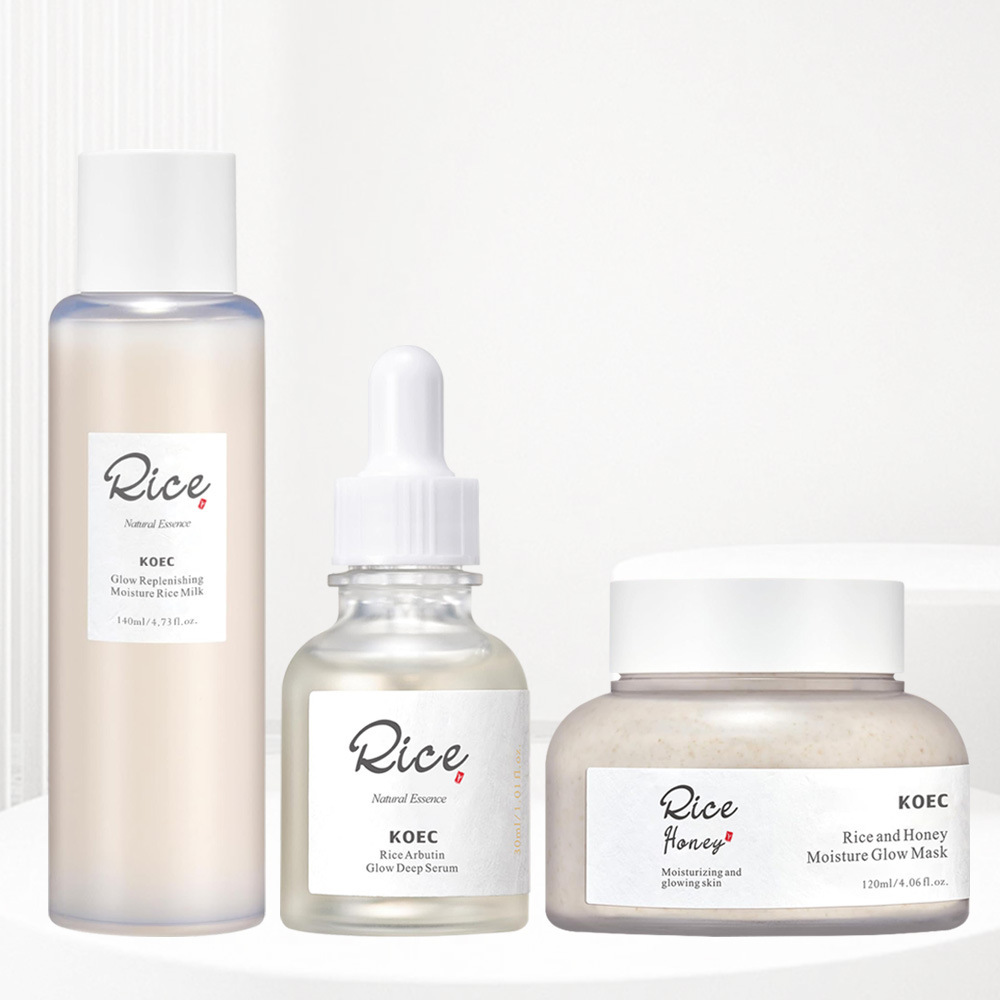 Ensemble de 3 pièces de soins de la peau au riz KOEC