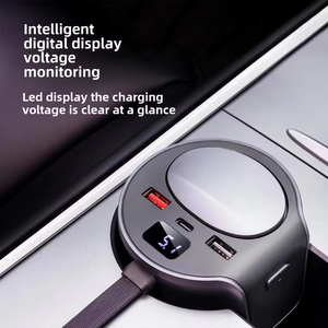 65w带蓝牙<span class=keywords><strong>USB</strong></span>转换器的快速充电集线器适配器，适用于特斯拉Y/3型1年保修