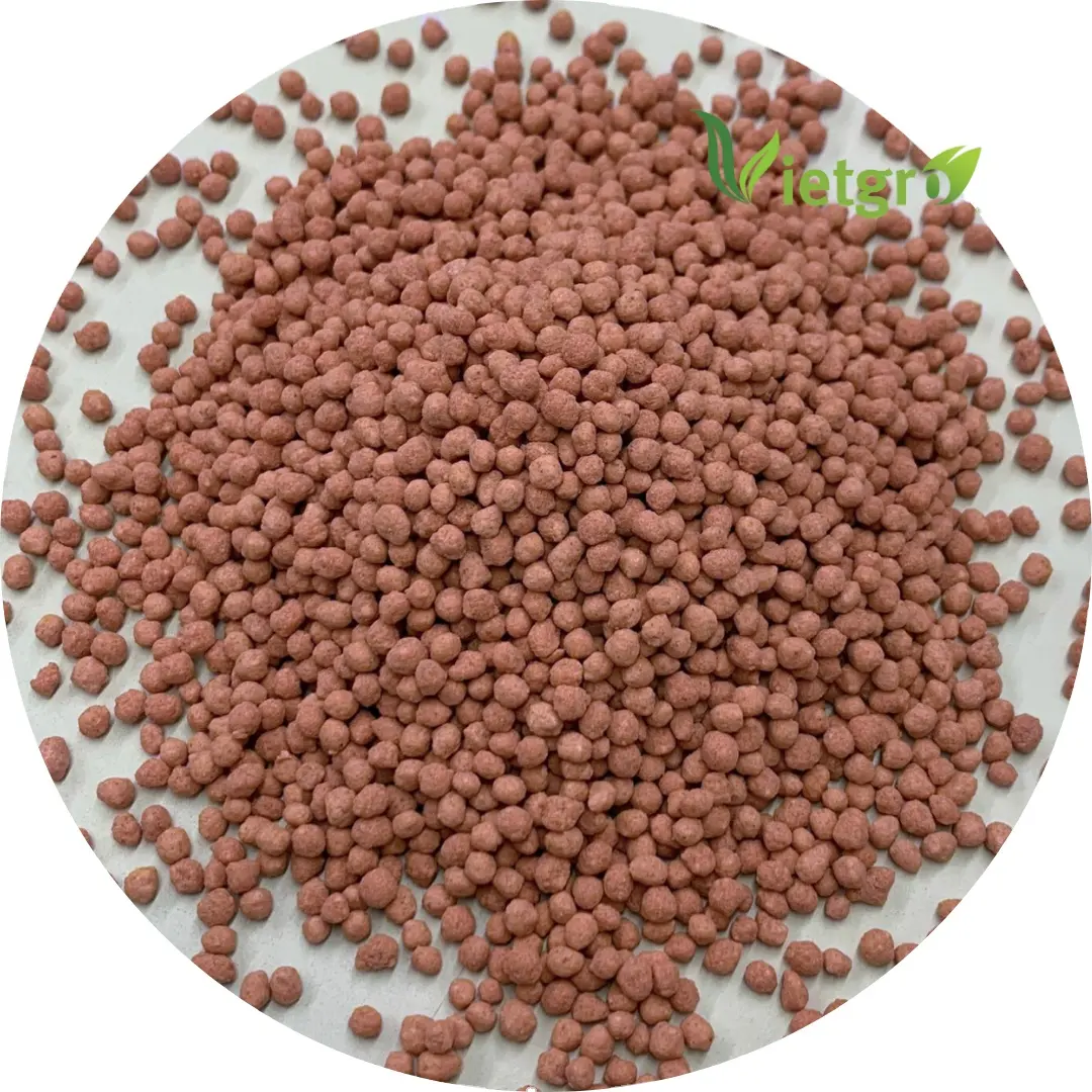Fertilizante Vietgro NPK 16-16-16 - formato granulado rosa claro do Vietnã