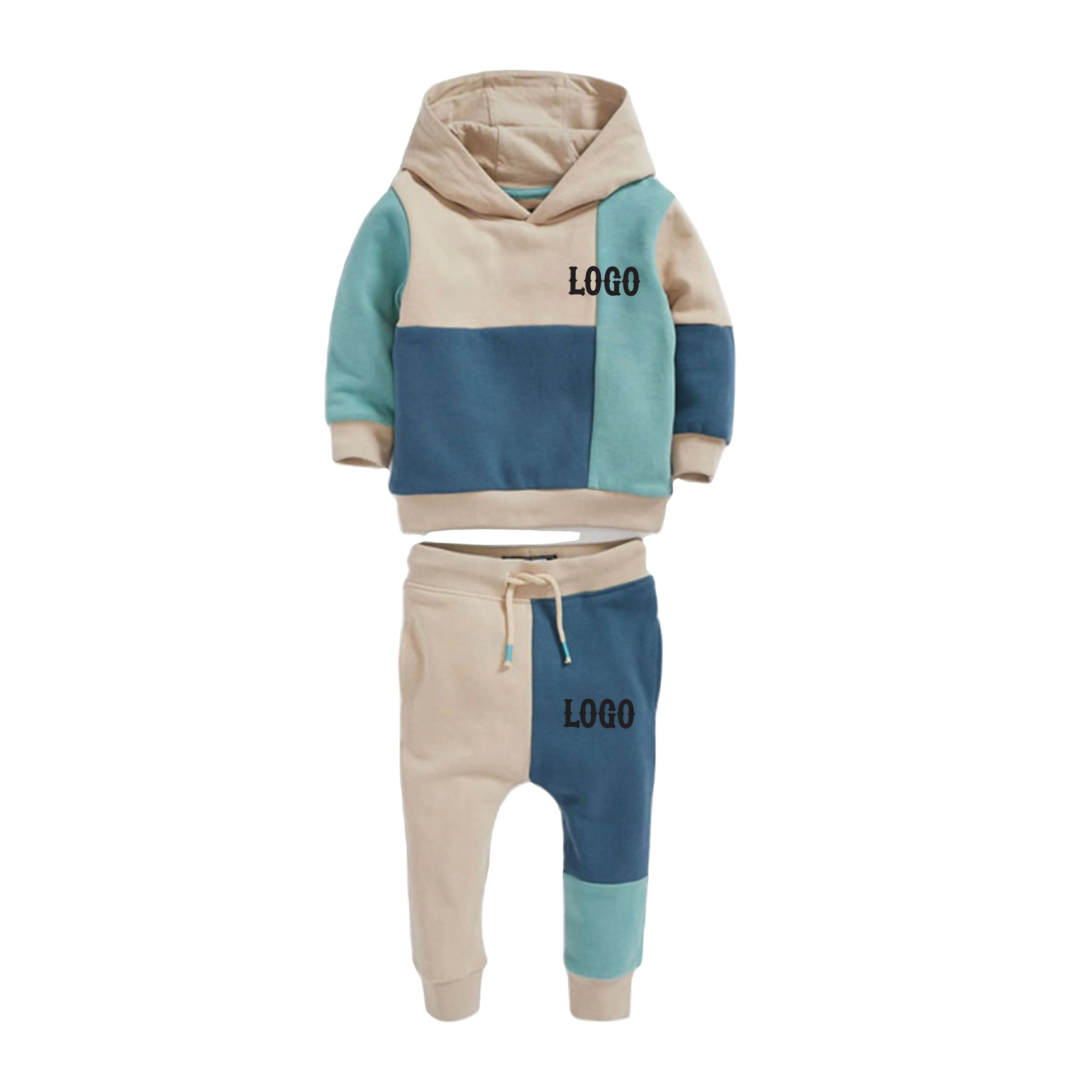 Tute per bambini in cotone abbigliamento invernale per bambini tute Set abbigliamento personalizzato Set da jogging per bambini tute per bambini Set di blocchi di colore