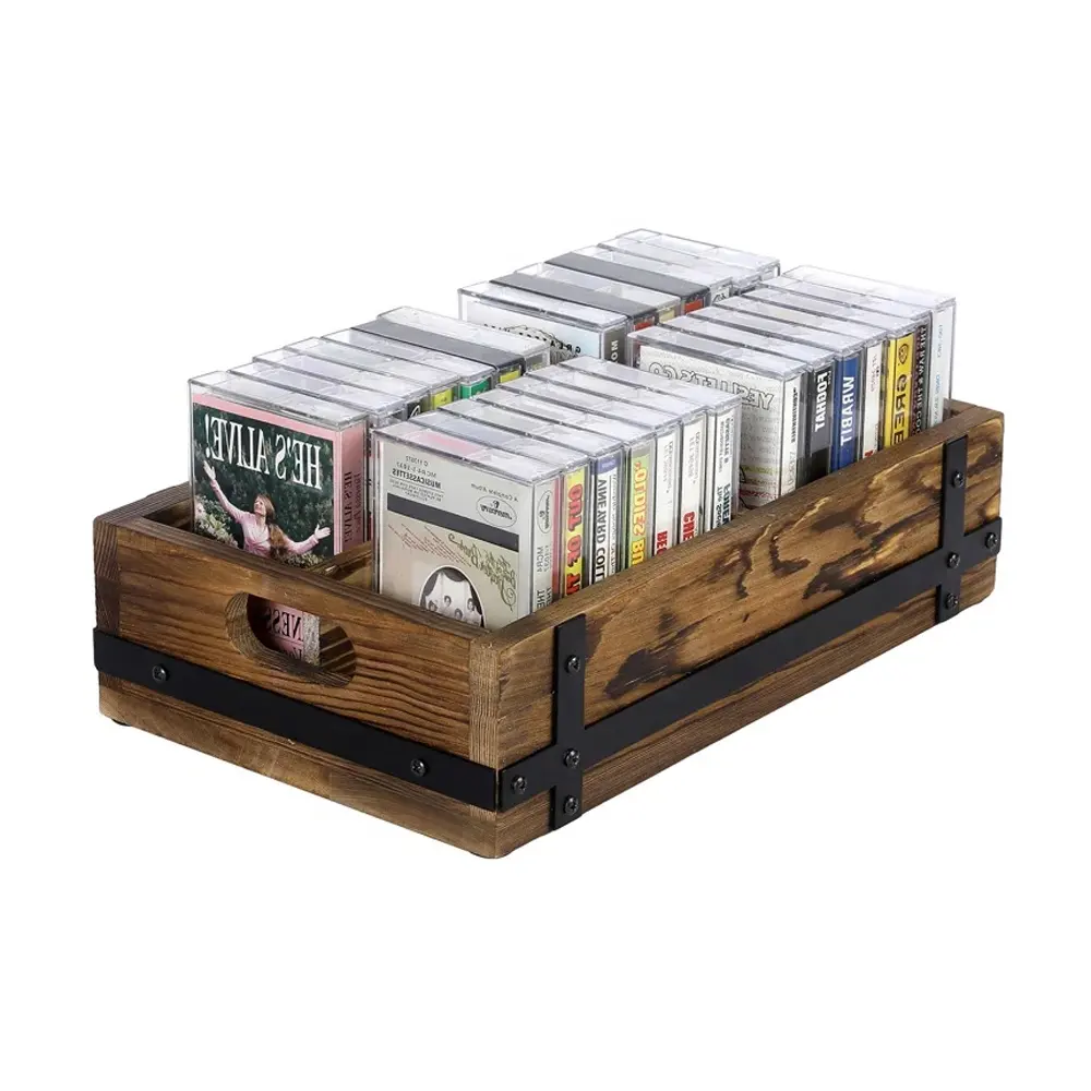 CD DVD Rack Storage Rack multimediale in legno massello Storage multimediale