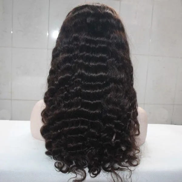 Front Lace Perucas 360 Vietnamita Cor Natural Cabelo Cru, Onda Profunda Perucas Não Transformados Por Química, Extensões Perucas