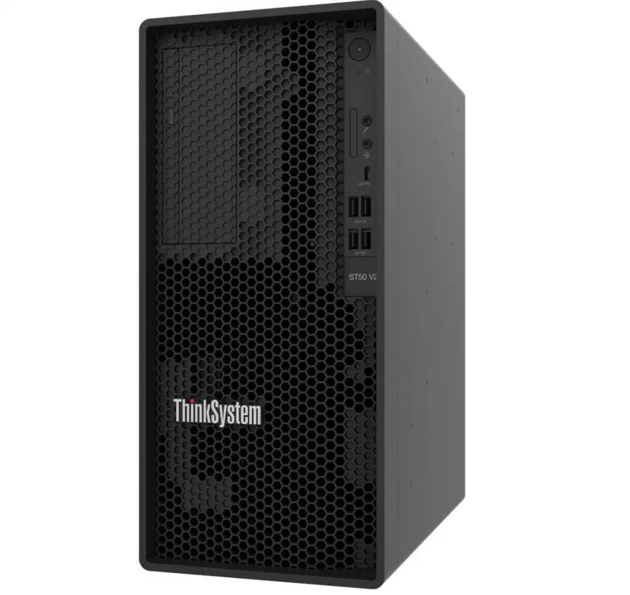 L enovo ThinkSystem ST50 V2 Server nel processore tel Xeon E-2334 16GB/1TB/5350-8i/500W Tower Server