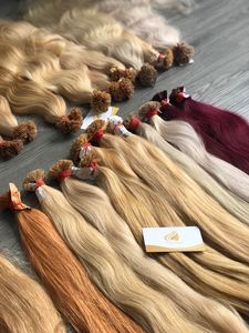İtalyan Keratin saç i-İpuçları 100% ham vietnamca Remy saç ekleme açık renkte önceden bağlanmış bant saç - Product Image 5