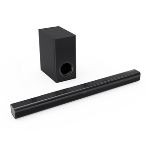 Sistema de home theater com som estéreo embutido em liga de alumínio, bom som óptico/ARC/AUX/Bluetooth/Cartão TF, barra de som com subwoofer