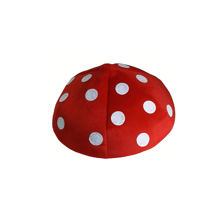 Chapeau champignon à pois blancs rouges