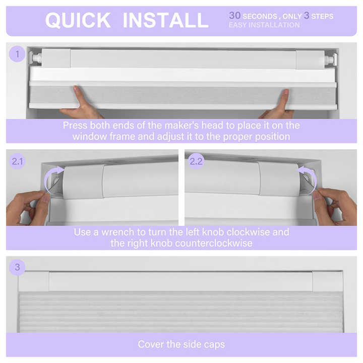 Room Darkening Blinds Cordless Honeycomb Shades Day and Night Pull Down Blackout Cellular Shades Diy