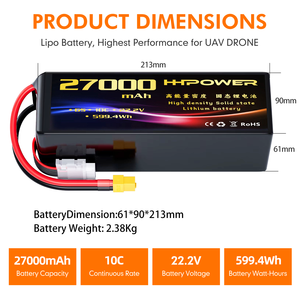 Baterai Drone 10C 6S 11000mAh 16000mah 22000mah 27000mah 28000mah 30000mah 32Ah 35Ah 50Ah untuk baterai Drone pertanian - Product Image 3