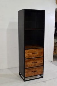 Büfe raf Vintage duvar rafları ahşap ve Metal yüzer ahşap Mix 4 Tier OEM kitaplık oturma odası kitap depolama dolabı