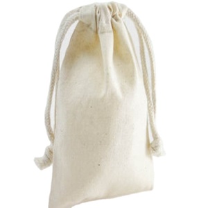 100% Cotton Reusable Drawstring Pouch Customized Small Muslin Bag for Organic <strong>Produce</strong> for Shopping with Logo Print - Product Image 1