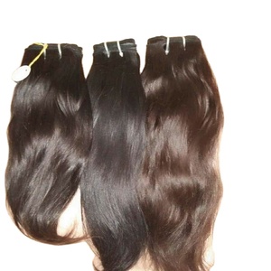 Economical <strong>Price</strong> 100% High Quality Raw Virgin Indian Hair <strong>One</strong> Donor Bundle with Cuticles Aligned Double Drawn Natural Wave Style
