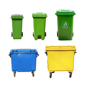 Mobil 660/800/1100 litre HDPE çevre dostu tekerlekli çöp kovası depolama plastik üreticisi çöp kovaları - Product Image 1