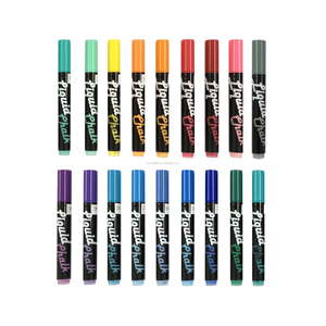 <strong>Chisel</strong> or Bullet <strong>Nib</strong> Erasable Liquid Chalk <strong>Marker</strong> 50 Colors Water Based 5 mm