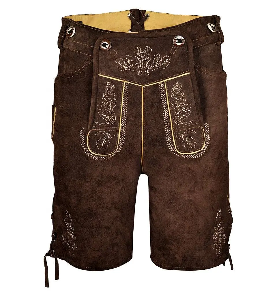 Pantaloni personalizzati Trachten lederhosen/Trachten Bavarian pantaloni Lederhosen in vera pelle short Lederhose per gli uomini 2024