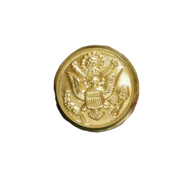 OEM Holland & Sherry oro cuerda borde Blazer botón al por mayor Golden Eagle latón Blazer botón Nuevo estilo Botón de Metal para prendas de vestir