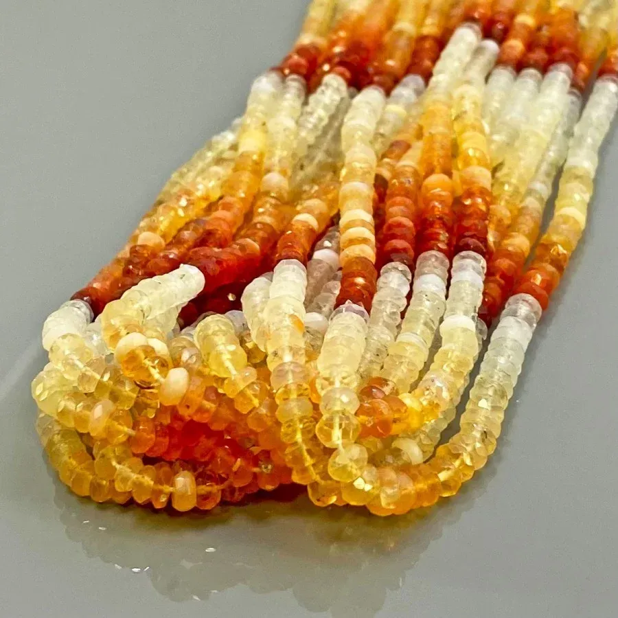 Fire Opal Faceted Rondelle