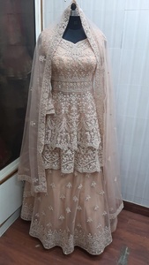 מעצב קמיז Kameez חליפת אבן Dupatta הודי ללבוש רקמה עבודת משי נטו גבירותיי נשים בגדים