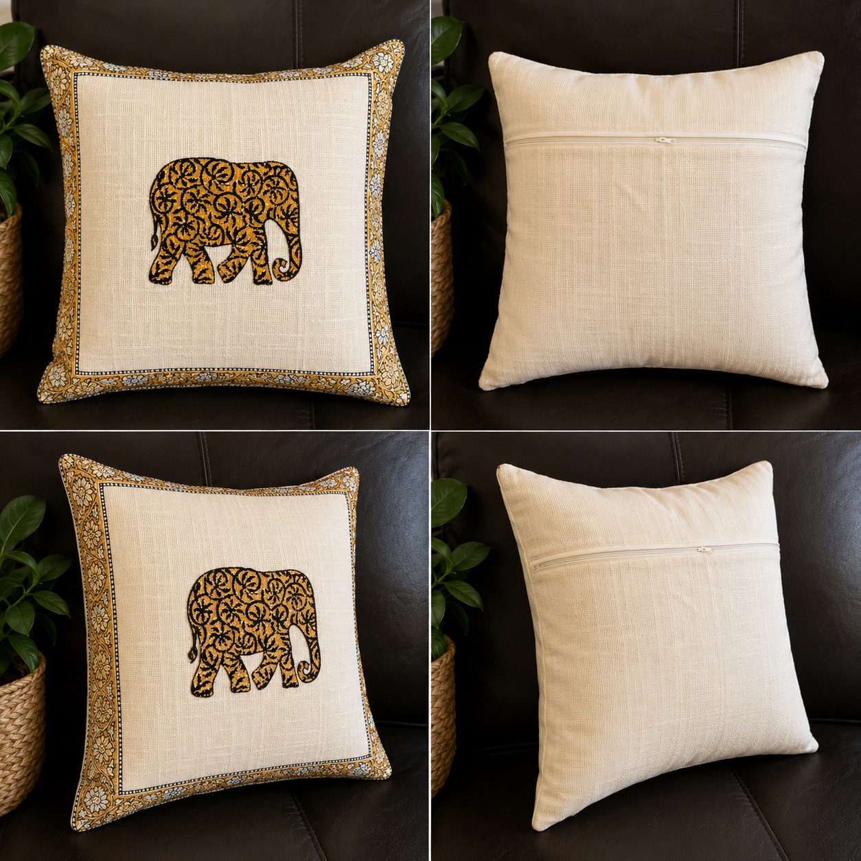 Mustard Yellow & Ivory Elephant