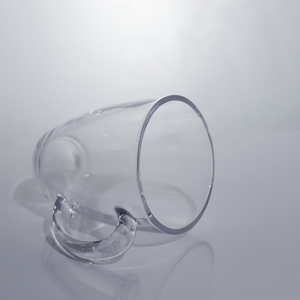 350ml Wholesale Cone Shape Plain Customized Acceptable Coffee Glass <strong>Cup</strong> With Handle